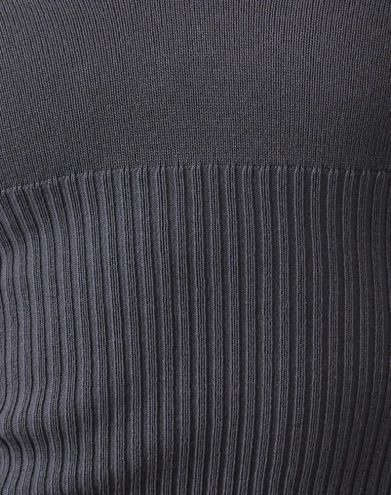 Darya Long Sleeve Knit Top in Slate Grey