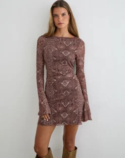 Dasa Mini Dress in Oversize Snake Skin