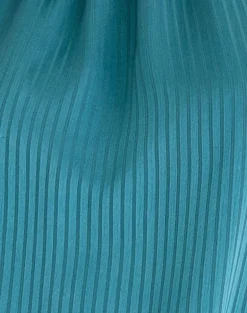 Davina Mini Dress in Stripe Satin Teal