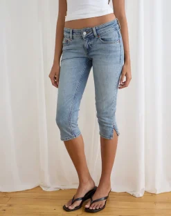Denim Capri Jean in Vintage Blue Wash