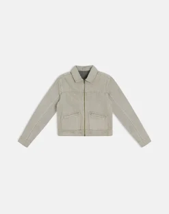 Denim Cinch Jacket in Oat
