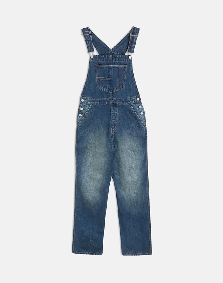 Denim Dungaree in Mid Blue Tint