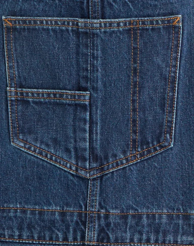 Denim Dungaree in Mid Blue Tint