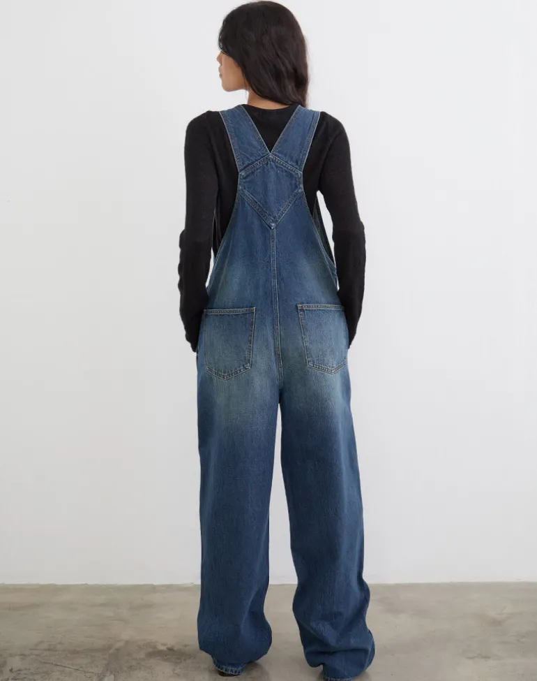 Denim Dungaree in Mid Blue Tint