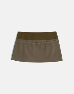 Desau Mini Skirt in Twill Khaki