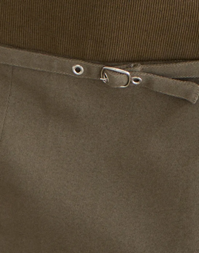 Desau Mini Skirt in Twill Khaki