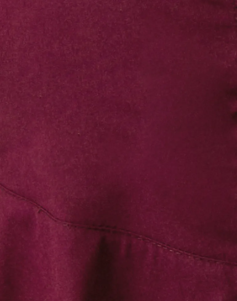 Devlin V Neck Blouse in Poplin Burgundy