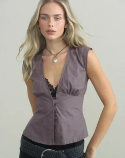 Devlon Blouse in Poplin Peppercorn