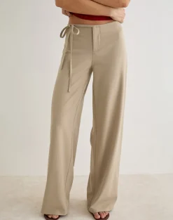 Diomira Trouser in Beige with Tie
