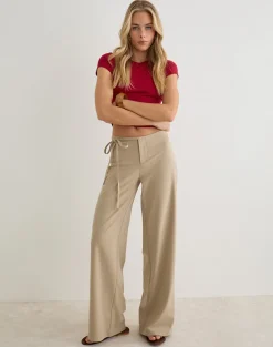 Diomira Trouser in Beige with Tie