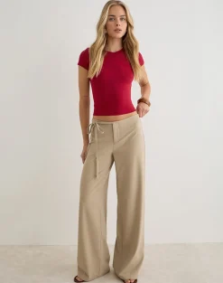 Diomira Trouser in Beige with Tie