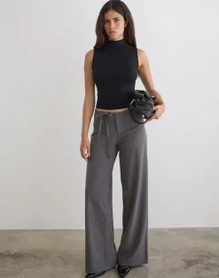 Diomira Trouser in Grey with Tie