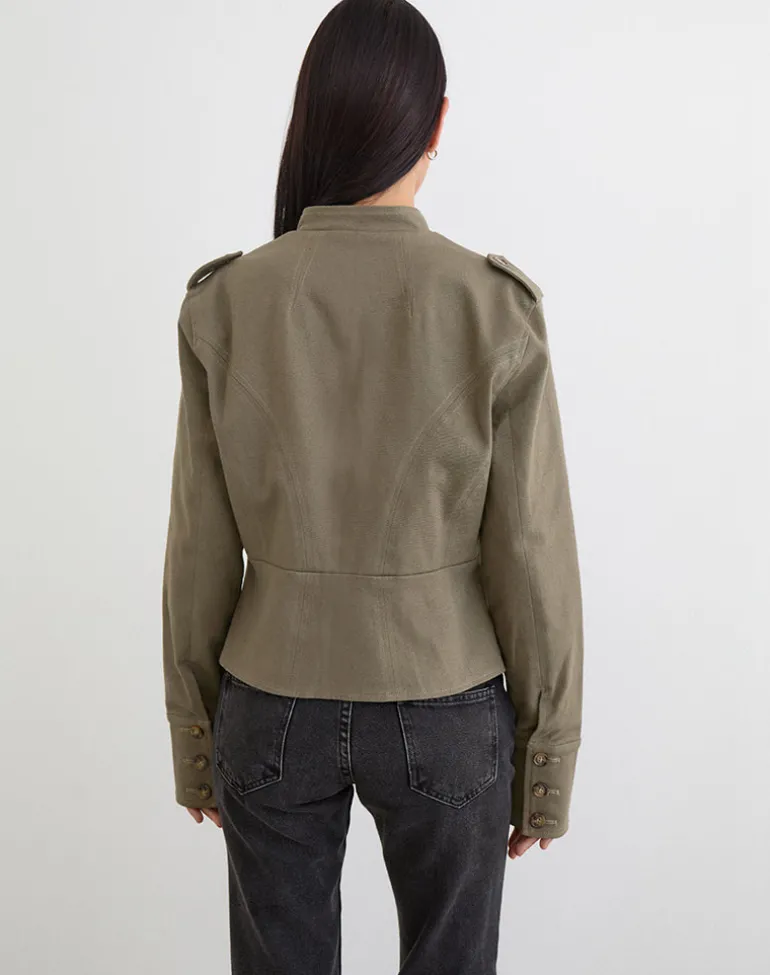 Diranda Military Jacket in Twill Khaki