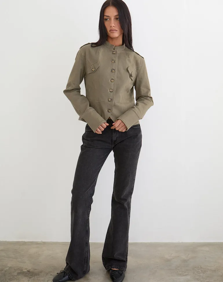Diranda Military Jacket in Twill Khaki