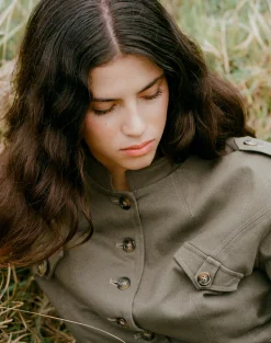 Diranda Military Jacket in Twill Khaki