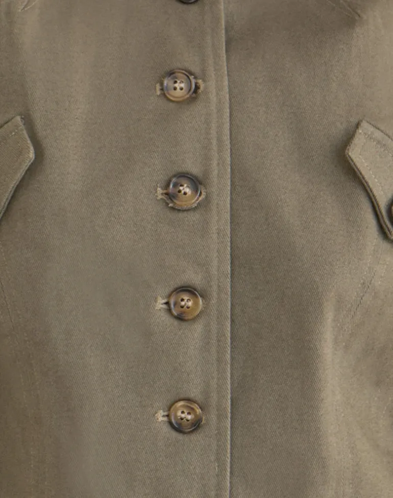 Diranda Military Jacket in Twill Khaki