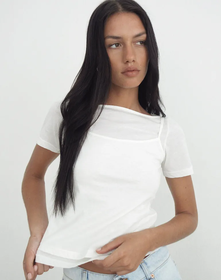 Dolman Tee in Tissue Jersey Off White