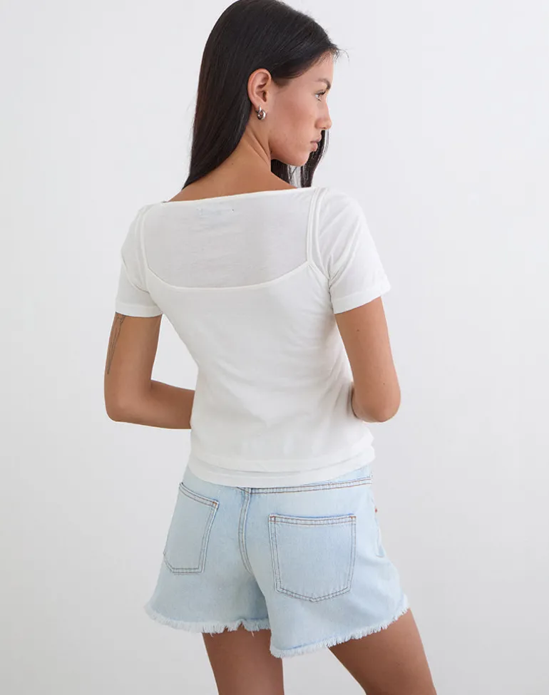 Dolman Tee in Tissue Jersey Off White