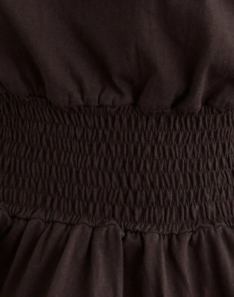 Domani Off the Shoulder Top in Chocolate
