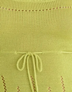 Domas Top with Tie in Knit Lemongrass