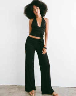 Donata Trouser in Black with Belt
