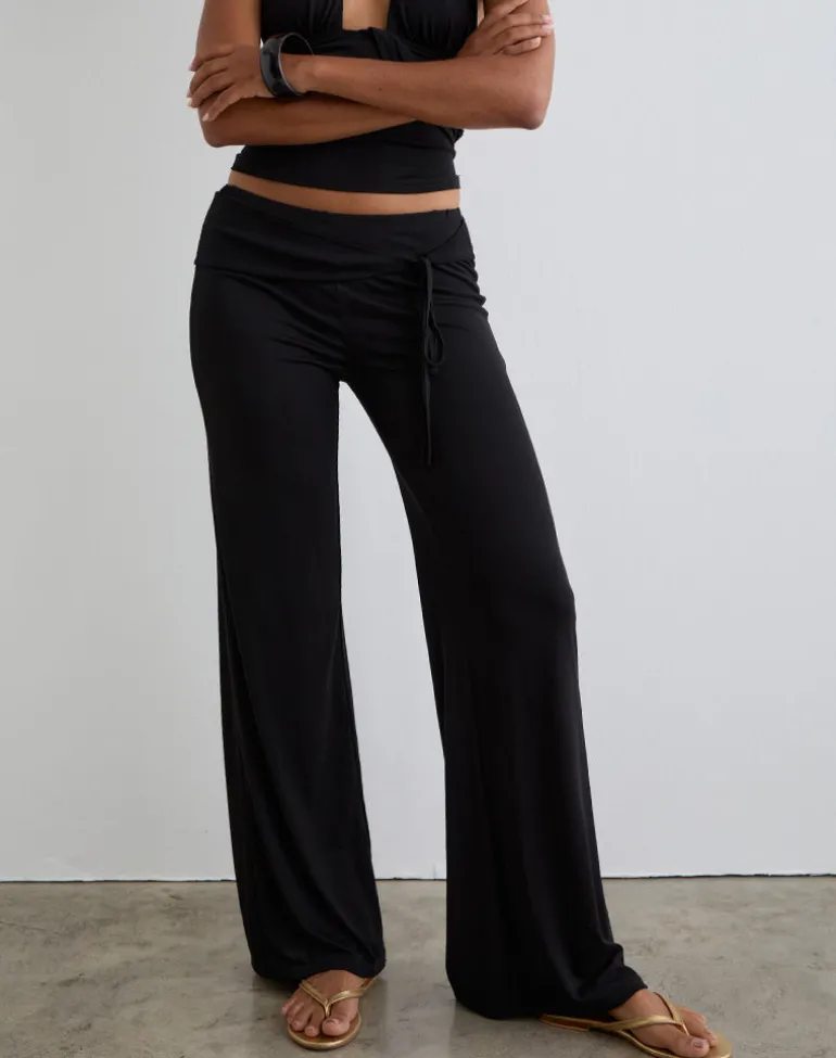 Donata Trouser in Black with Belt