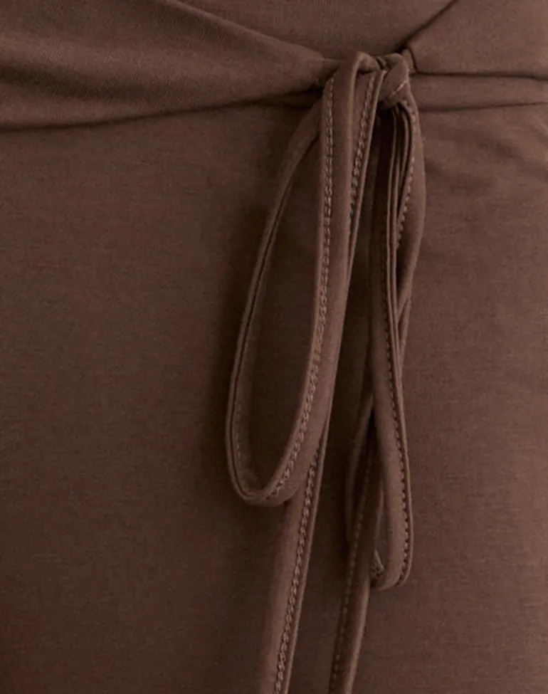 Donata Trouser in Cupro Dark Brown
