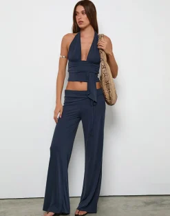 Donata Trouser in Ocean Storm with Belt