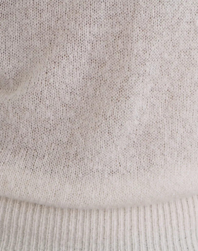 Dorina Long Sleeve Top in Knit Ecru