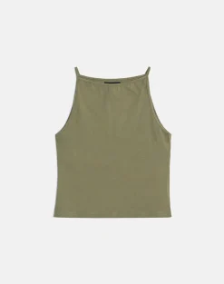 Dudley Vest Top in Jersey Khaki