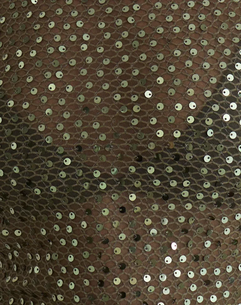 Dudley Vest Top in Sequin Knit Olive