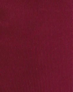 Dulcet Ribbed Plunge Long Sleeve Top in Burgundy