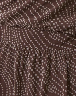 Dyle Mini Dress in Abstract Polka Flock Brown