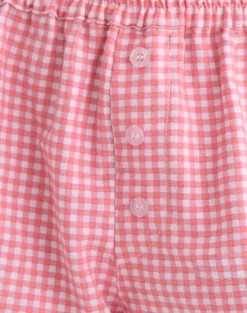 East Boxer Short in Mini Gingham Peach