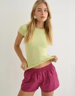 East Boxer Short in Raspberry Shadow Check