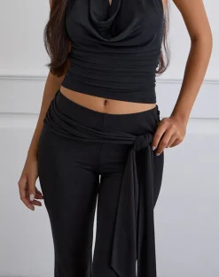Effy Tie Side Cupro Capri in Black