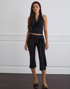 Effy Tie Side Cupro Capri in Black