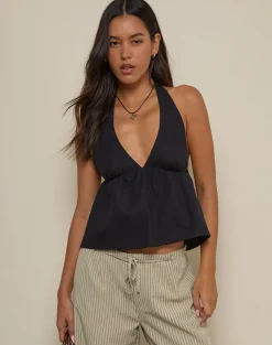 Eldana Halterneck Top in Black