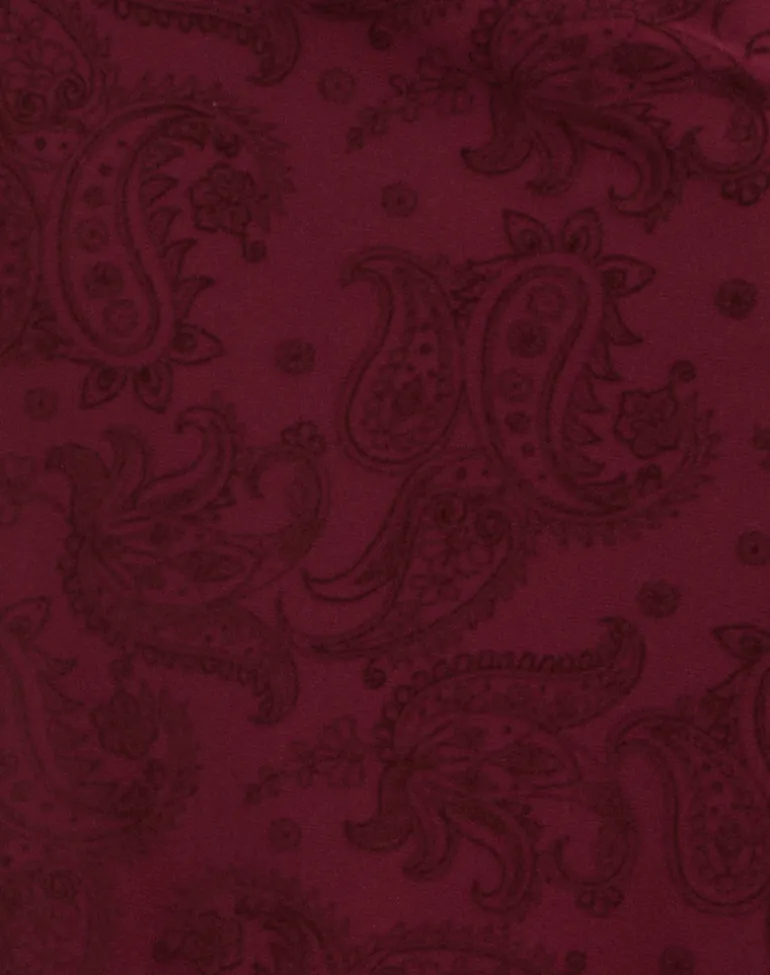 Elif Midi Skirt in Flock Compact Paisley Wine