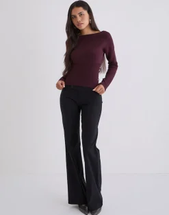 Elira Top in Knit Plum
