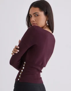 Elira Top in Knit Plum