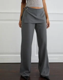 Elka Wrap Trouser in Tailoring Charcoal