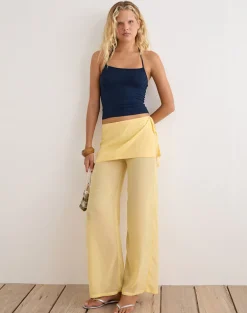Eluna Trouser in Chiffon Pastel Yellow