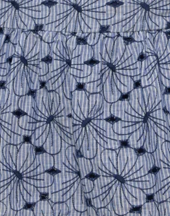Elvira Mini Skirt in Blue Striped Flowers
