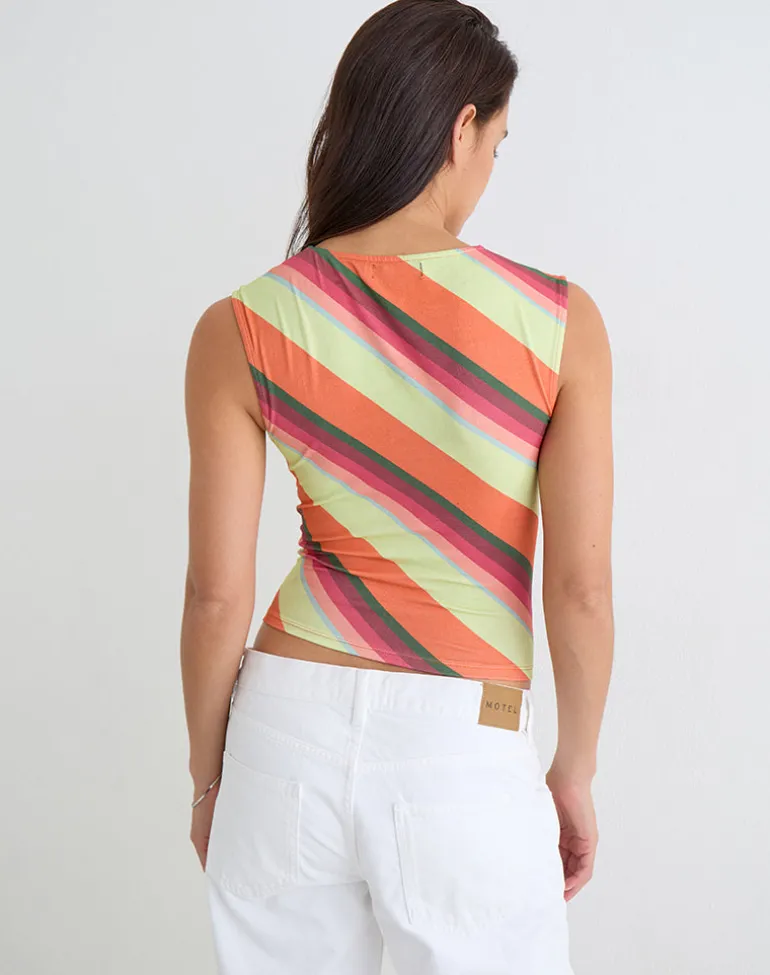 Emberlo Top in Mixed Stripe Orange