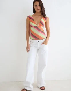 Emberlo Top in Mixed Stripe Orange