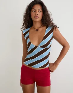 Emberlo Top in Retro Stripe Blue