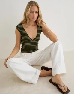 Emberlo Top in Wide Stripe Green