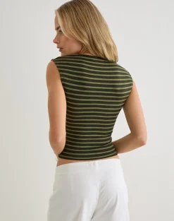 Emberlo Top in Wide Stripe Green