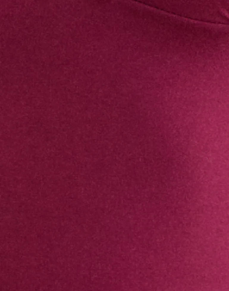 Emberly Plunge Top in Burgundy